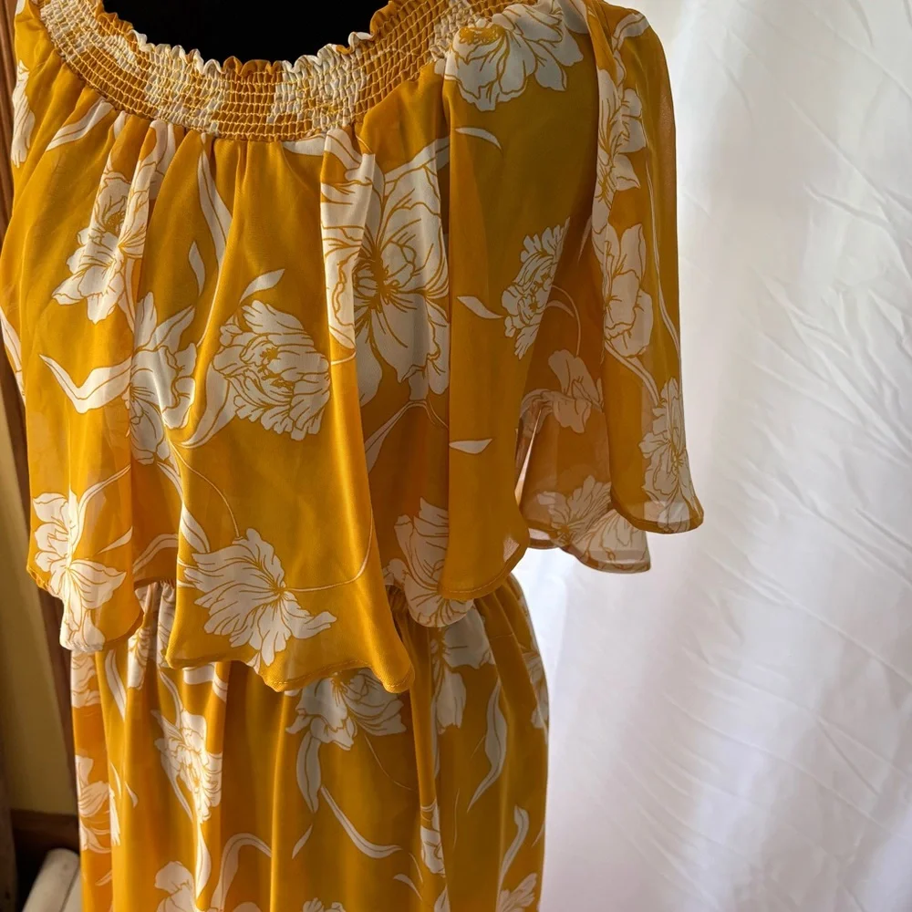 Show Me Your MuMu Yellow Ruffled Off-the-Shoulder Maxi Dress - Picture 5 of 9